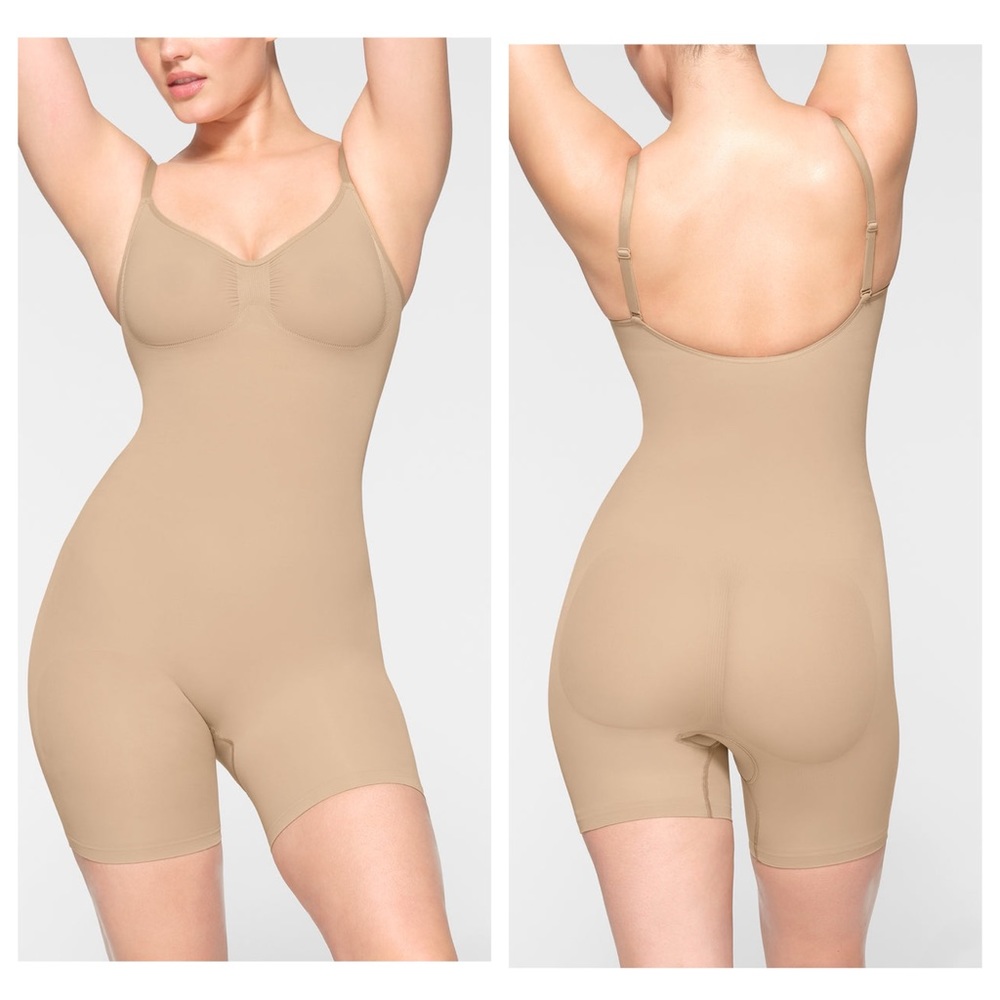 NEW Skims Seamless Sculpt Mid Thigh Bodysuit in Clay Women’s L/XL *Flaw